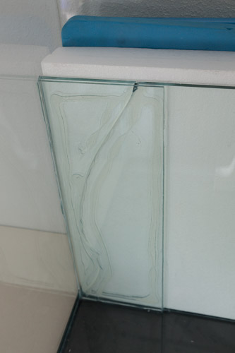 Glass glued onto the cracked glass separator